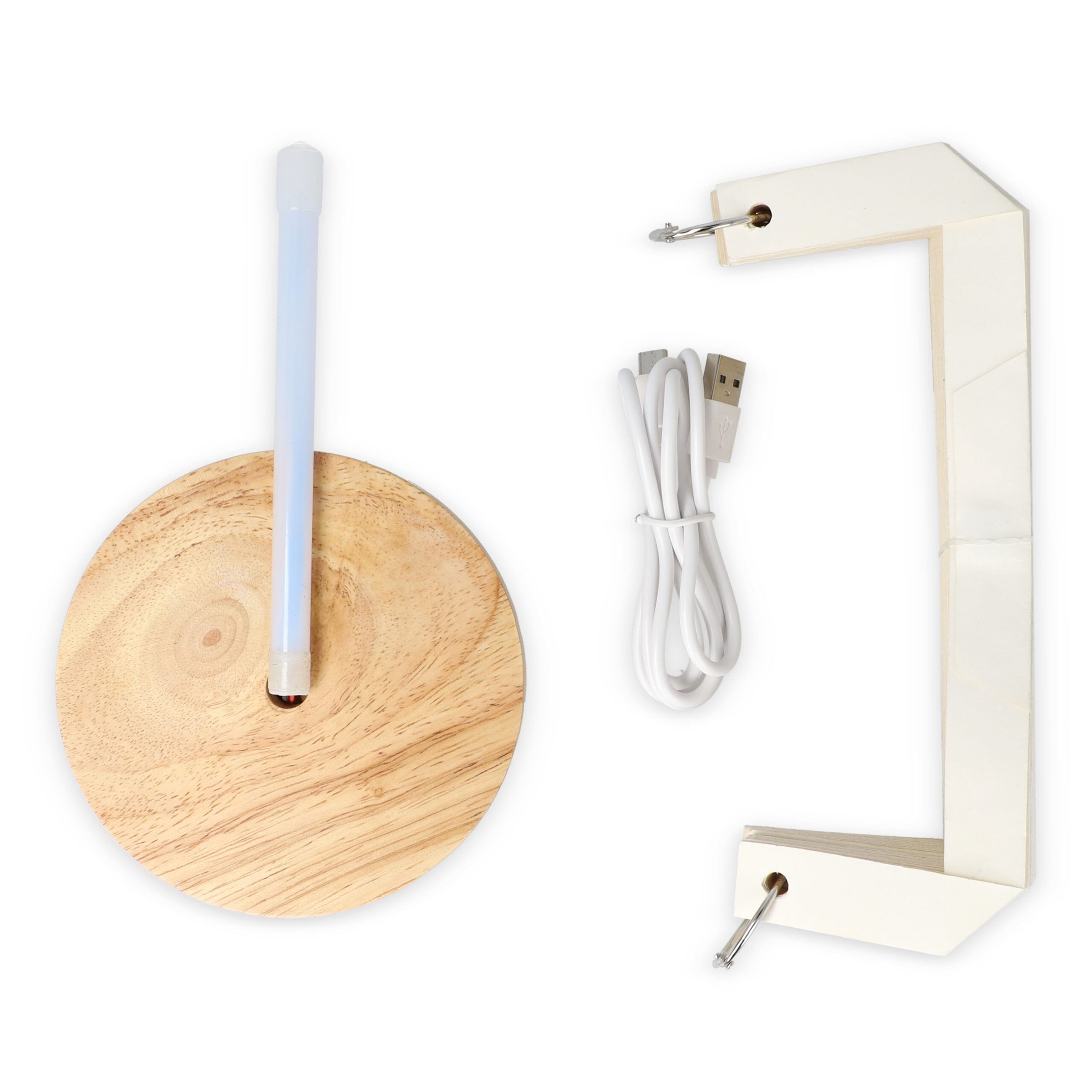 Coollux faltbare Papier LED-Lampe Aurora auf Holzsockel, 22cm – Bild 6
