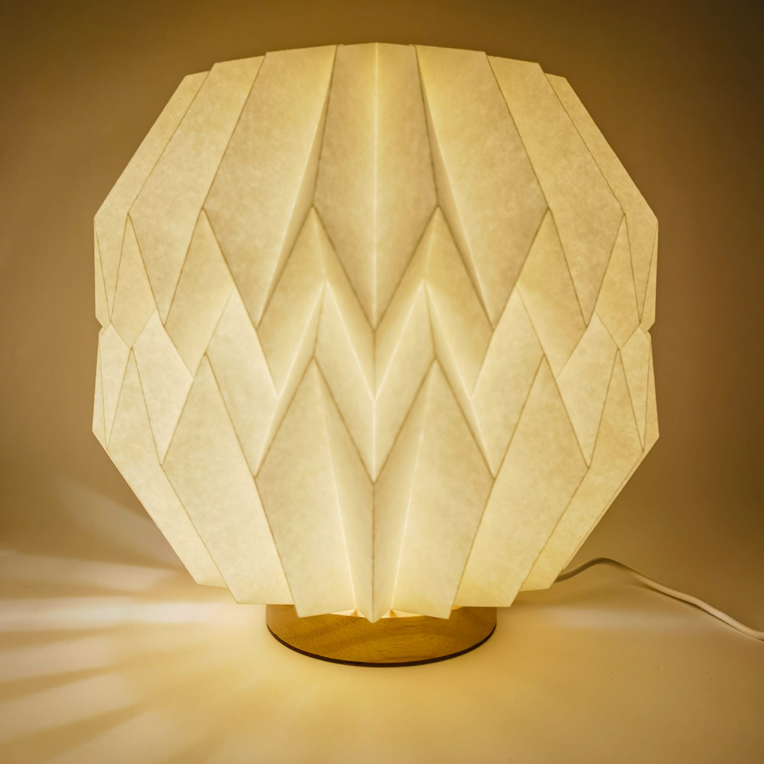 Coollux faltbare, von Origami inspirierte Papier-LED-Lampe Luna 25cm – Bild 2