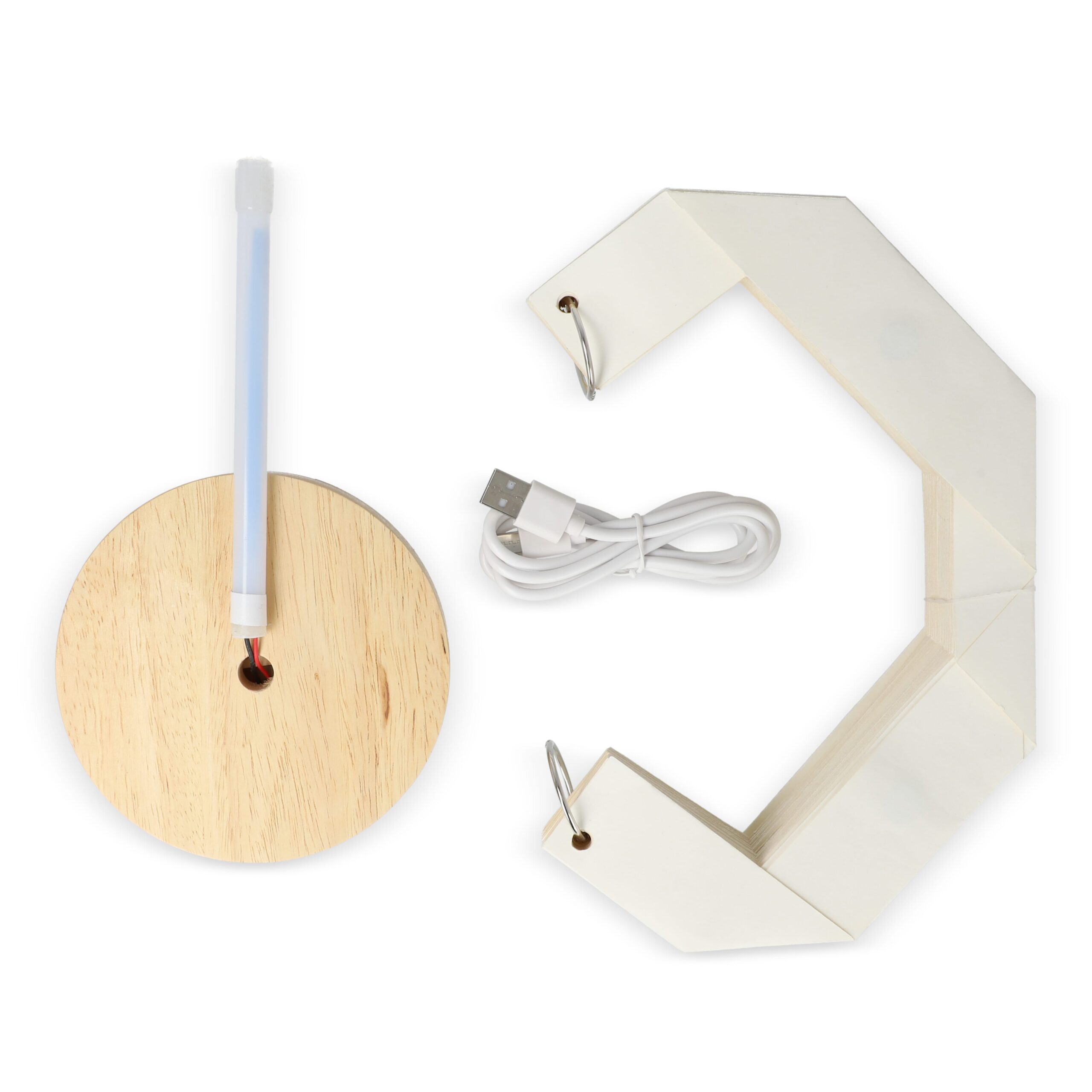 Coollux faltbare, von Origami inspirierte Papier-LED-Lampe Luna 25cm – Bild 4