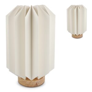 Coollux faltbare Papier-LED-Lampe Eos auf Holzsockel, 25 cm (Briefkastengröße)