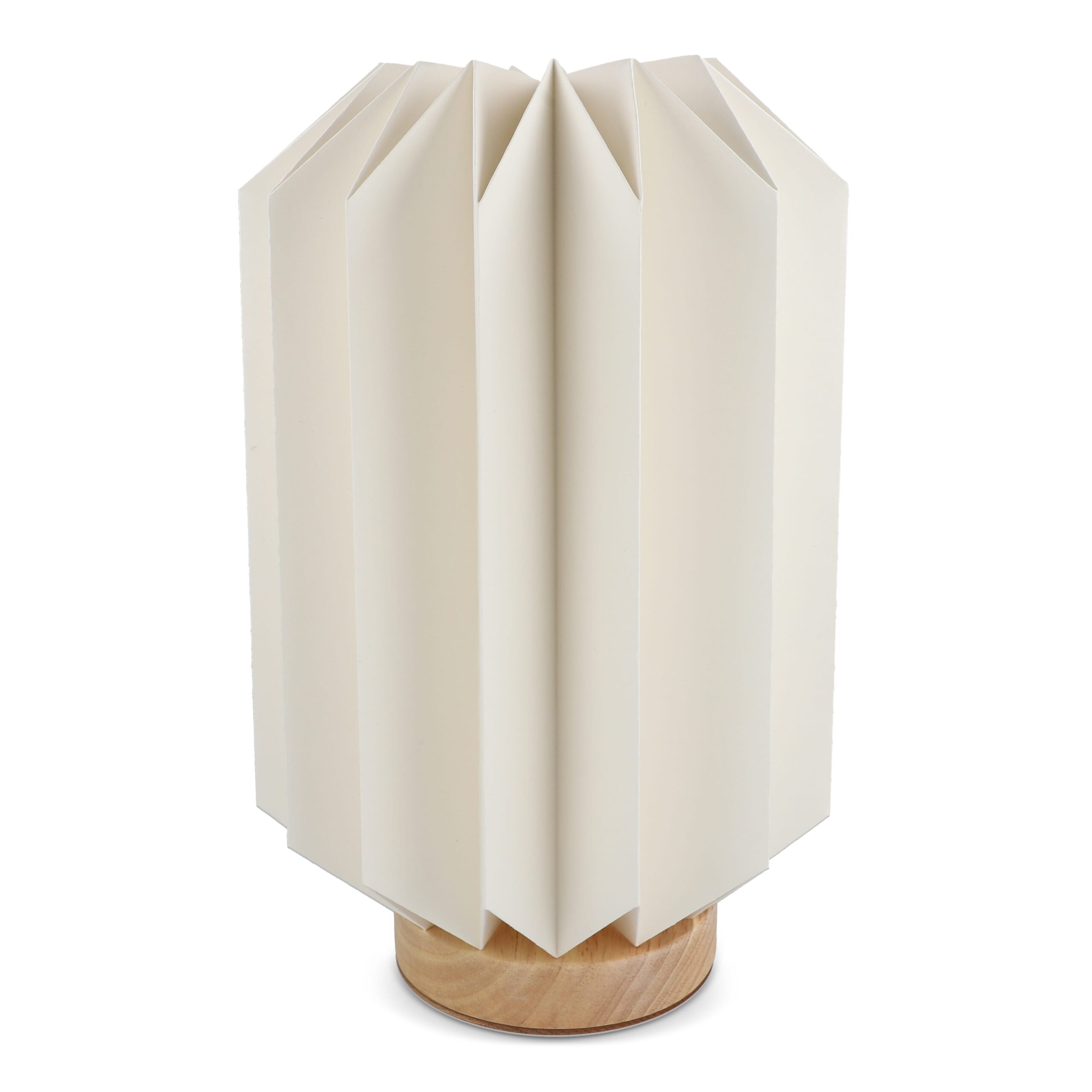 Coollux faltbare Papier-LED-Lampe Eos auf Holzsockel, 25 cm (Briefkastengröße) – Bild 3