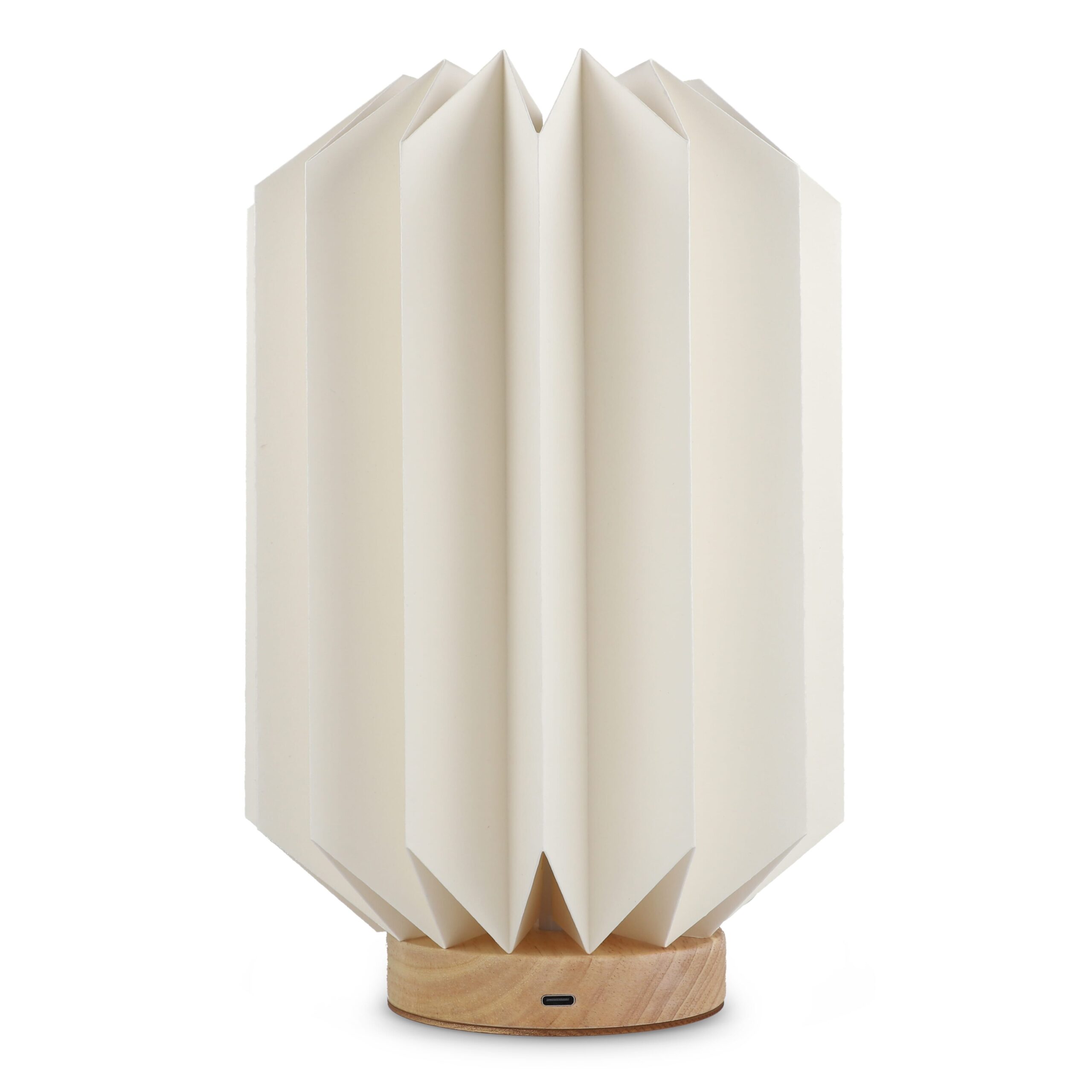Coollux faltbare Papier-LED-Lampe Eos auf Holzsockel, 25 cm (Briefkastengröße) – Bild 2