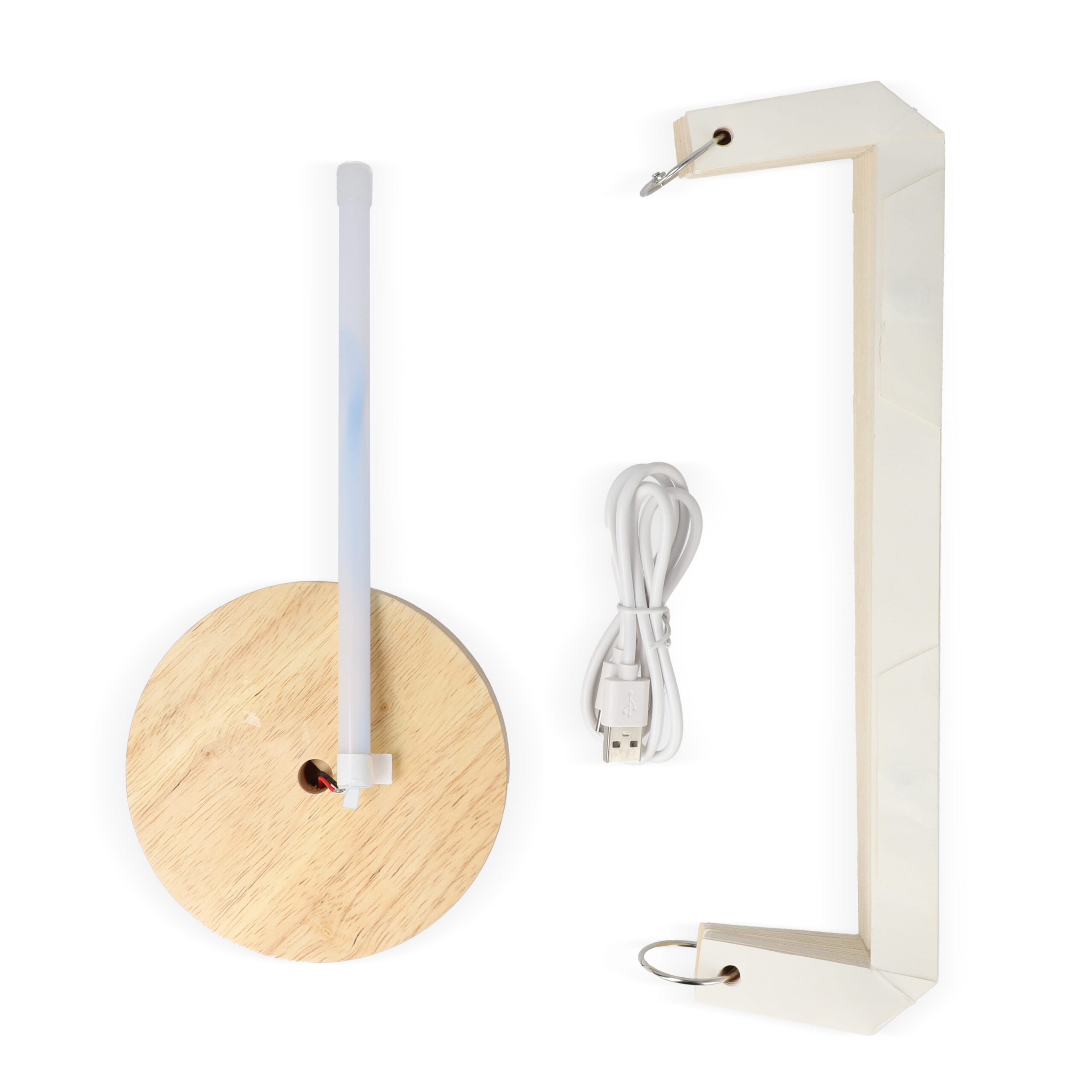 Coollux faltbare Papier-LED-Lampe Eos auf Holzsockel, 25 cm (Briefkastengröße) – Bild 6