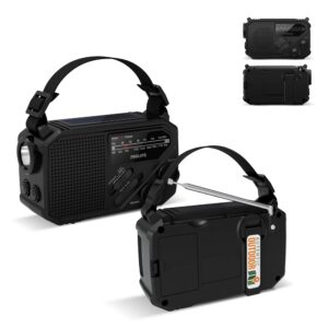 Philips TAR1609 Notfallradio mit analogem FM/AM-Tuner und Taschenlampe