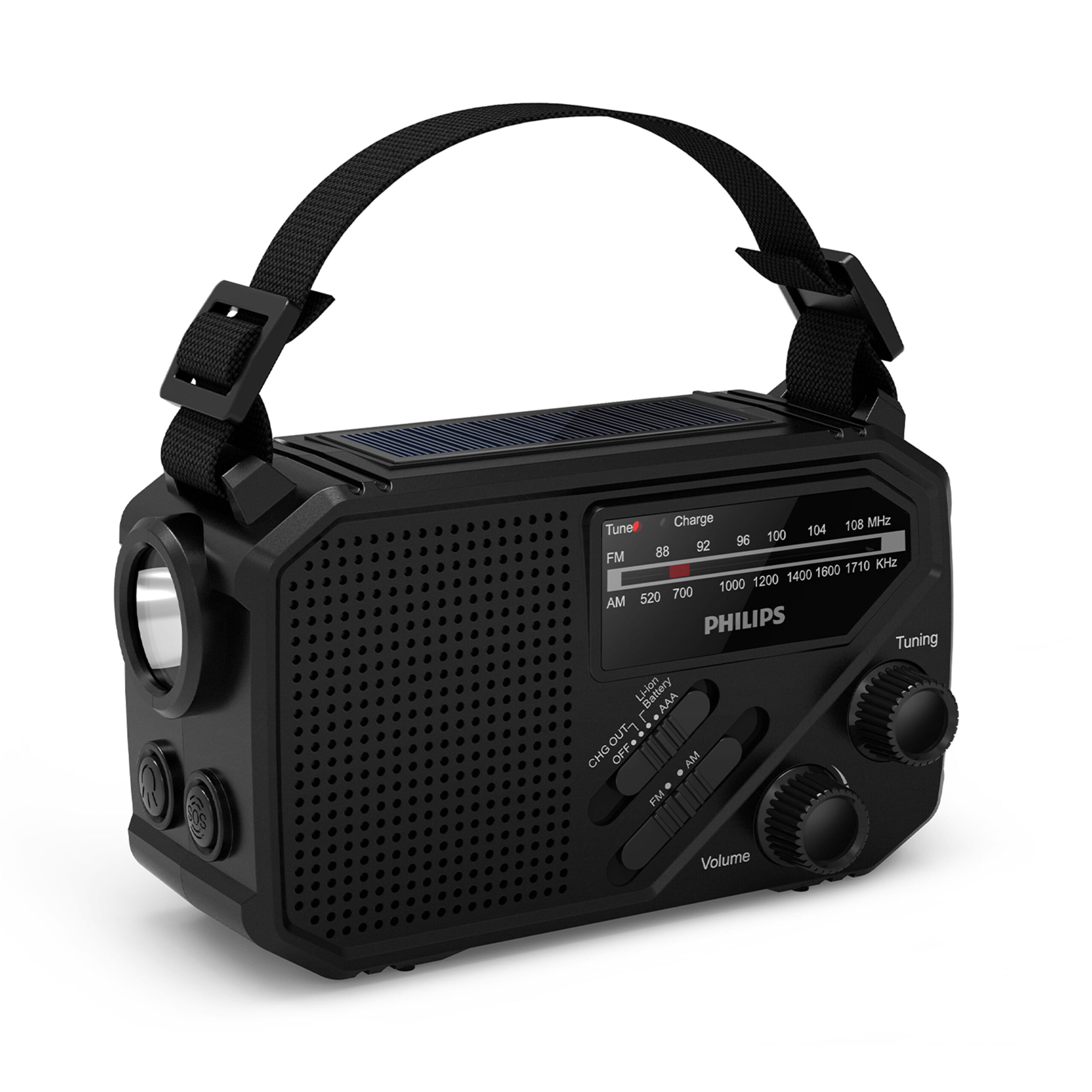 Philips TAR1609 Notfallradio mit analogem FM/AM-Tuner und Taschenlampe – Bild 2