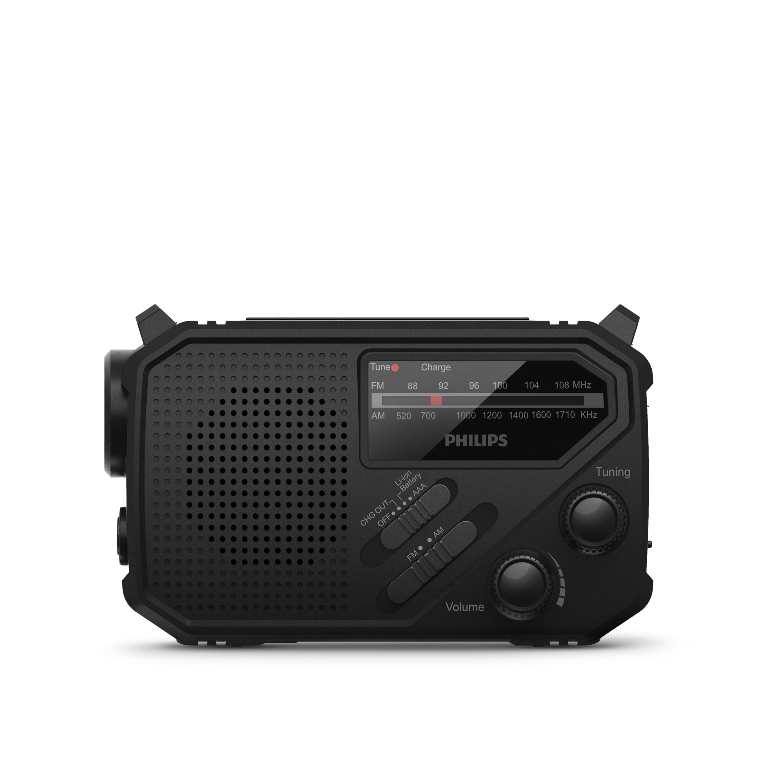 Philips TAR1609 Notfallradio mit analogem FM/AM-Tuner und Taschenlampe – Bild 3