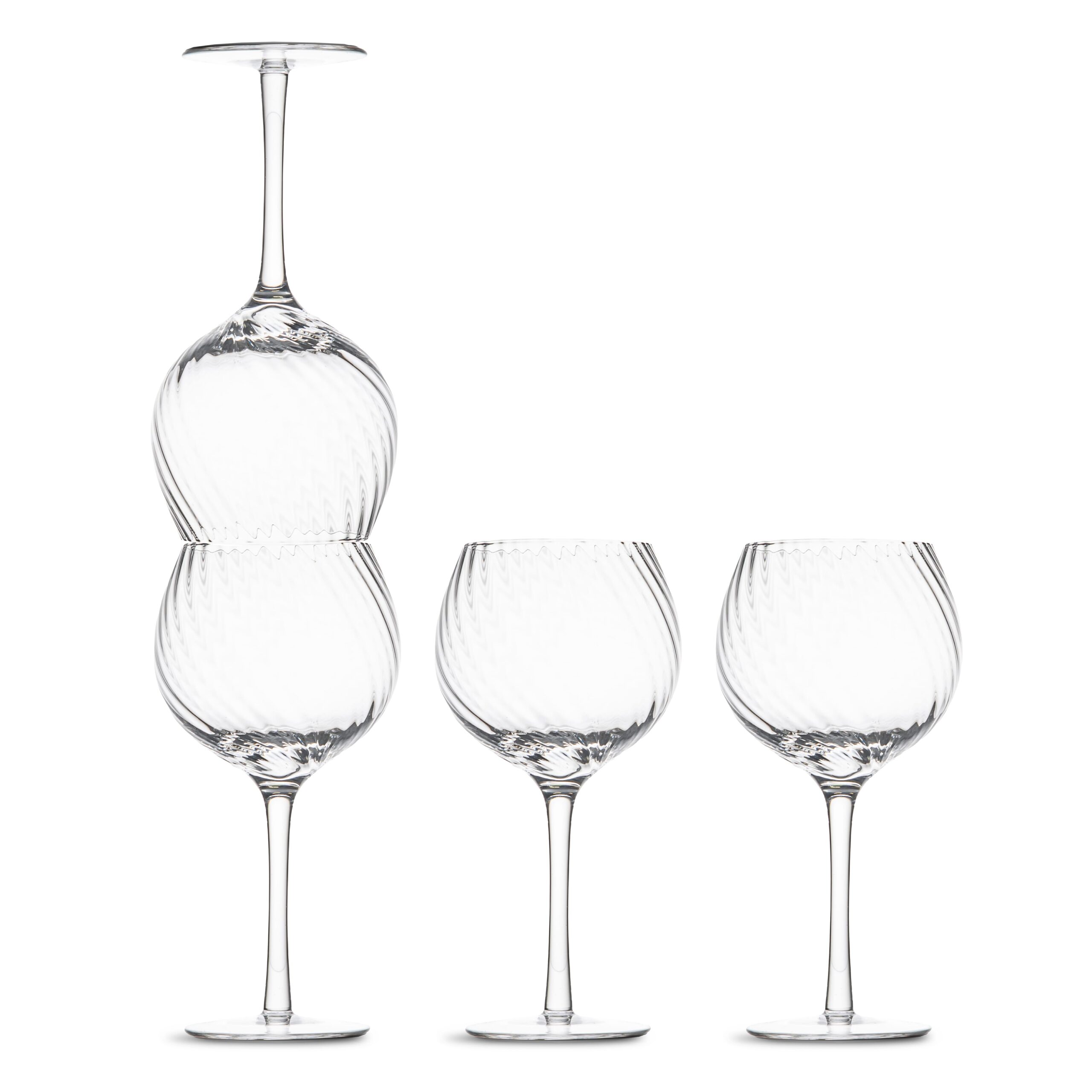 Byon Opacity 4er-Set Weingläser mit stilvollem Glasmuster 470ml – Bild 4