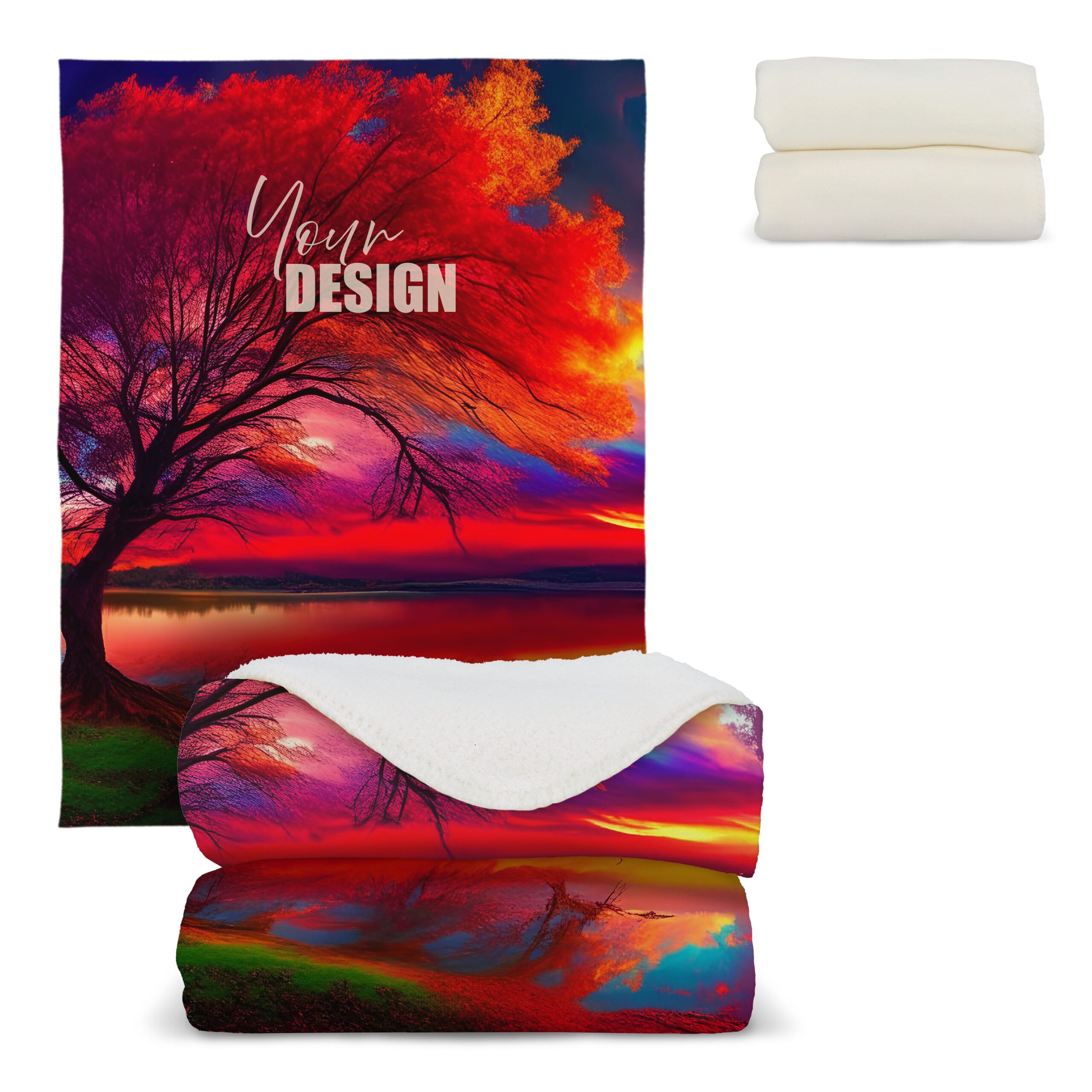 Sherpa-Fleece-Decke OEKO-TEX® Sublimation 130 x 170 cm 510 g/m²