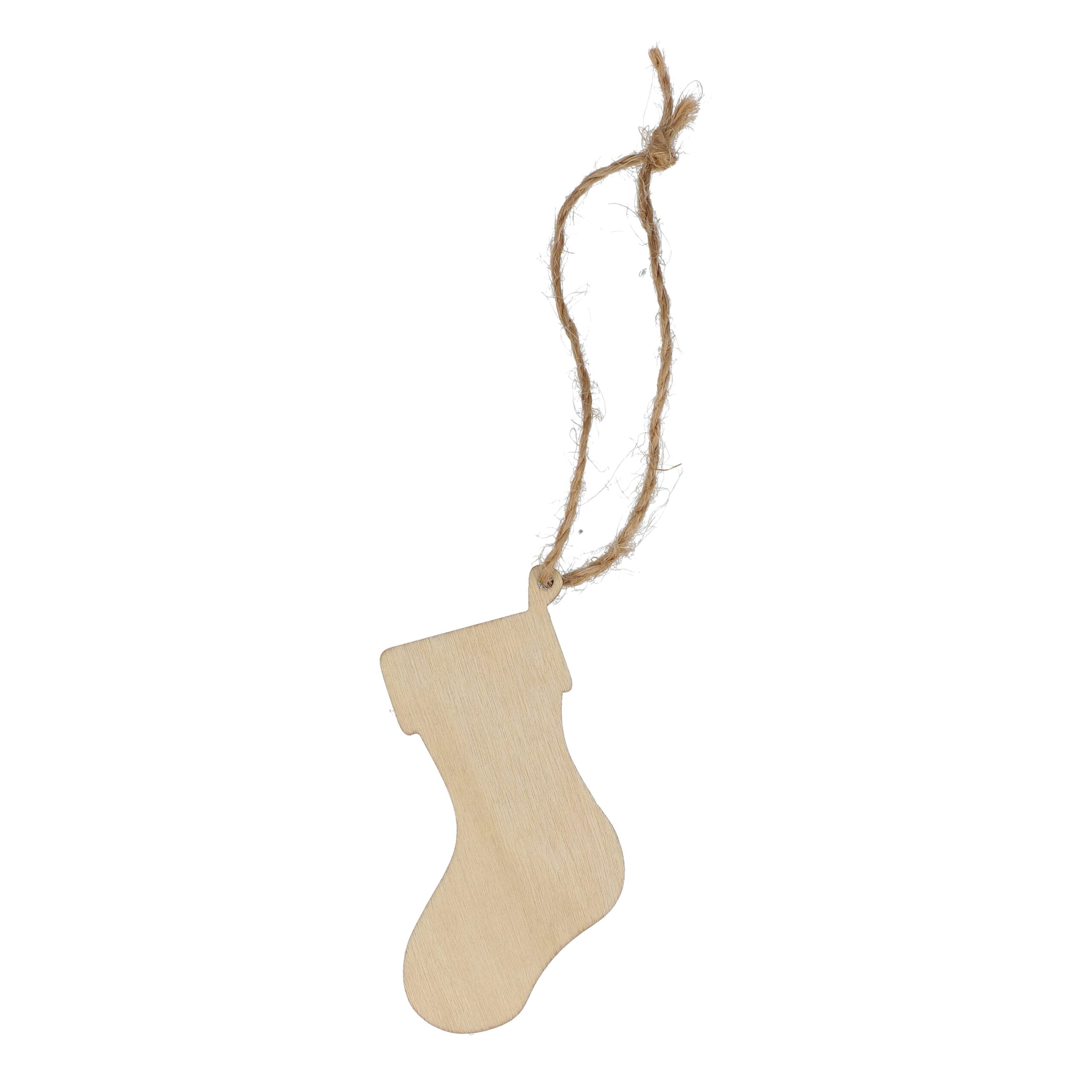 Strumpfförmiges Weihnachtsornament aus Holz – Bild 4
