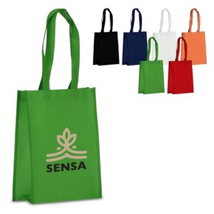 R-PET Tragetasche aus laminiertem Non Woven 24 x 11 x 30cm 105g/m²