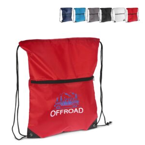 Kordelzugtasche 210T R-PET mit Reißverschluss