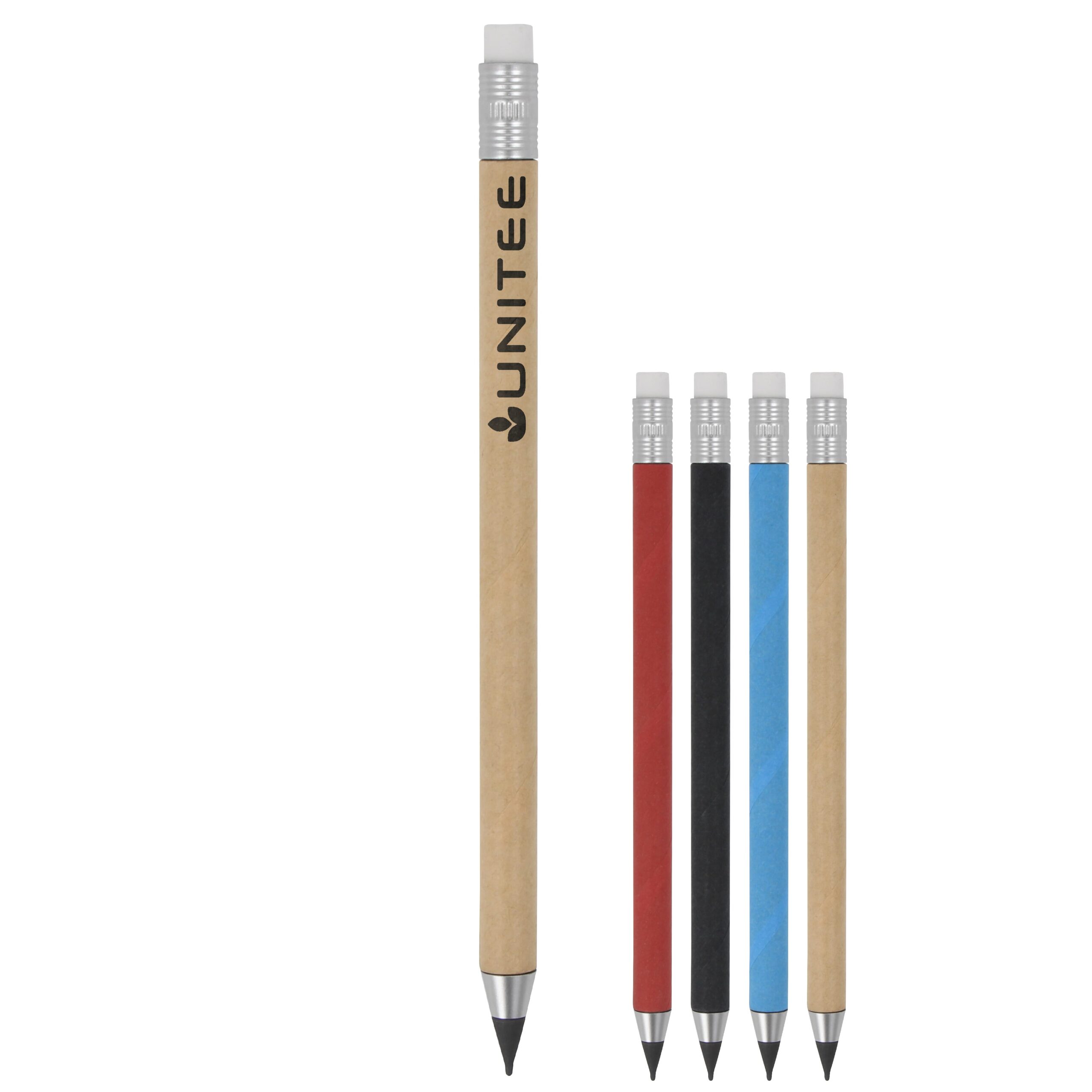Nachhaltiger Papierstift mit Radiergummi