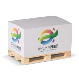 Zettelblock Pad 12x8x6cm auf Holzpalette