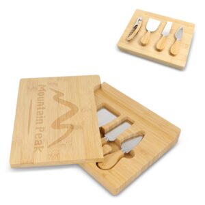 4er-Set für Käse und Wein aus Bambus