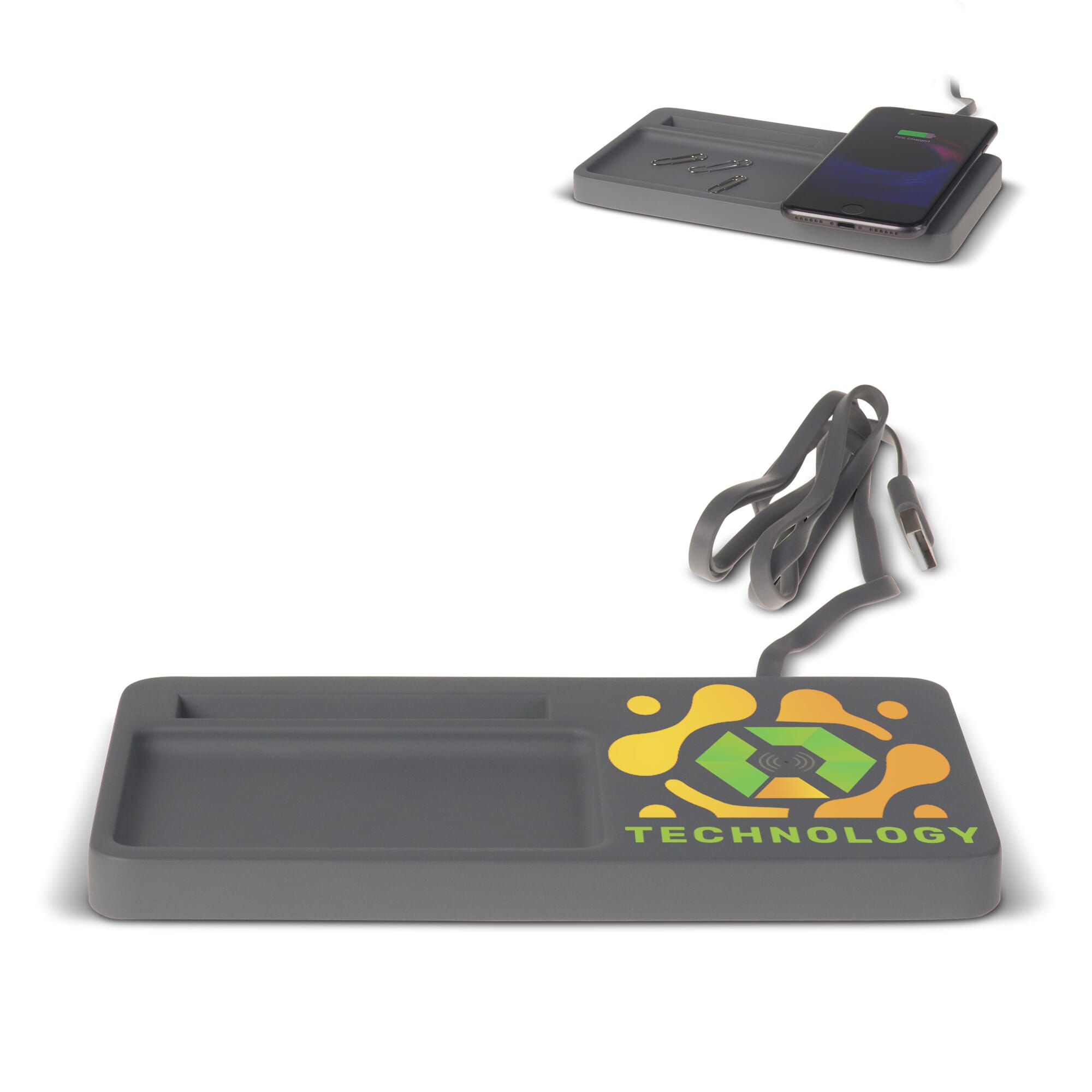 Limestone Desk organizer with wireless charger 5W