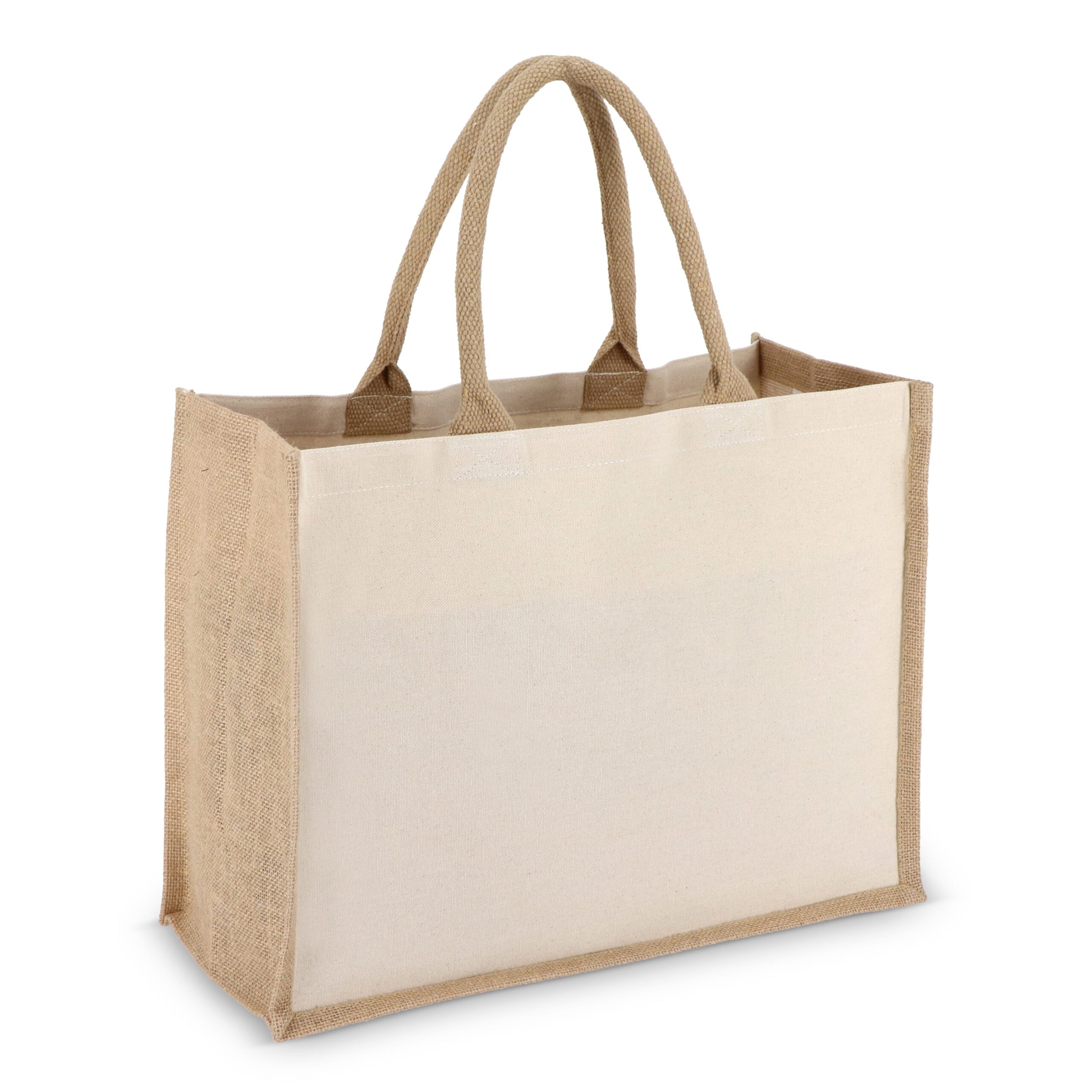 Jute-Baumwolle Tragetasche OEKO-TEX® 42,5 x 19 x 32cm 320g/m² – Bild 2