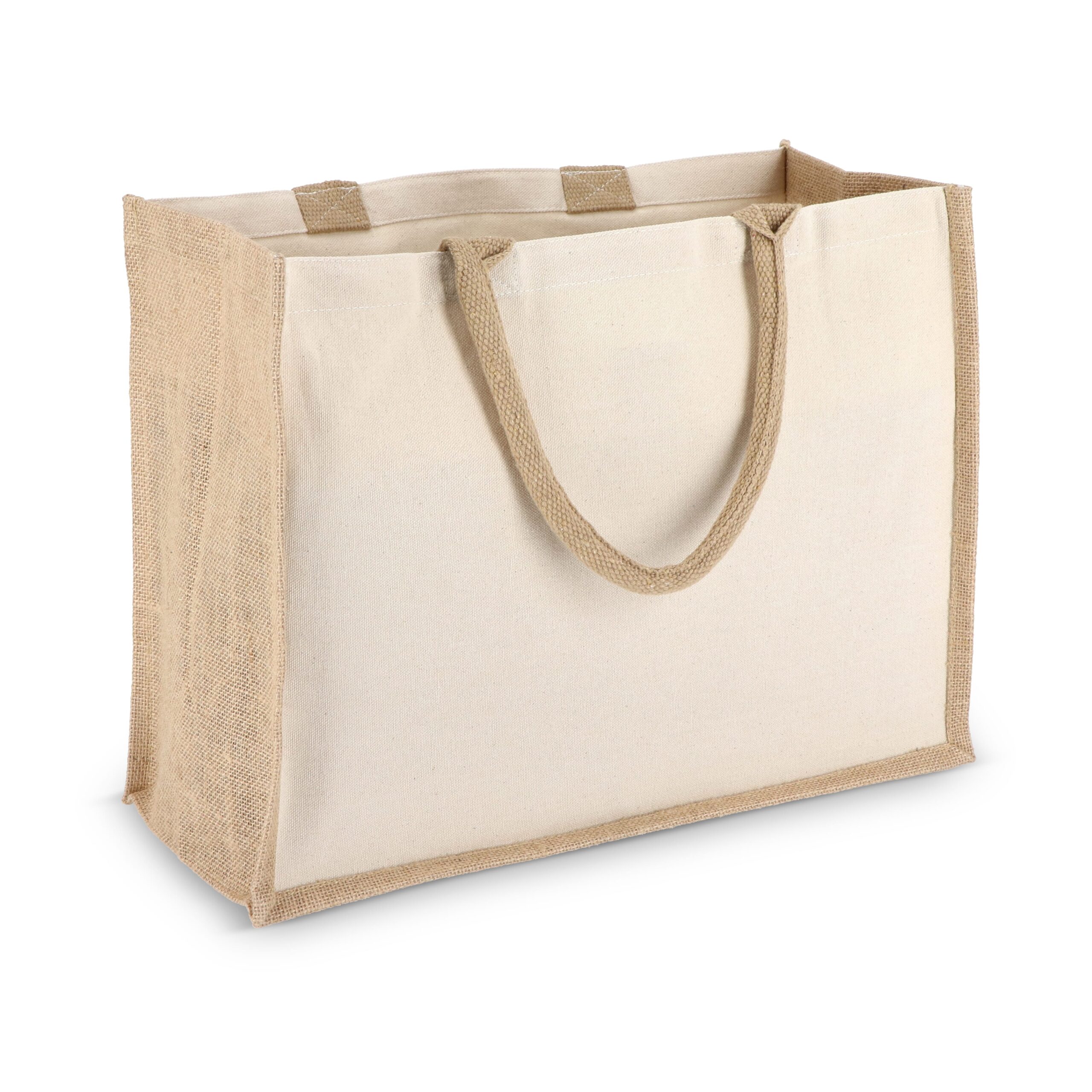 Jute-Baumwolle Tragetasche OEKO-TEX® 42,5 x 19 x 32cm 320g/m² – Bild 4