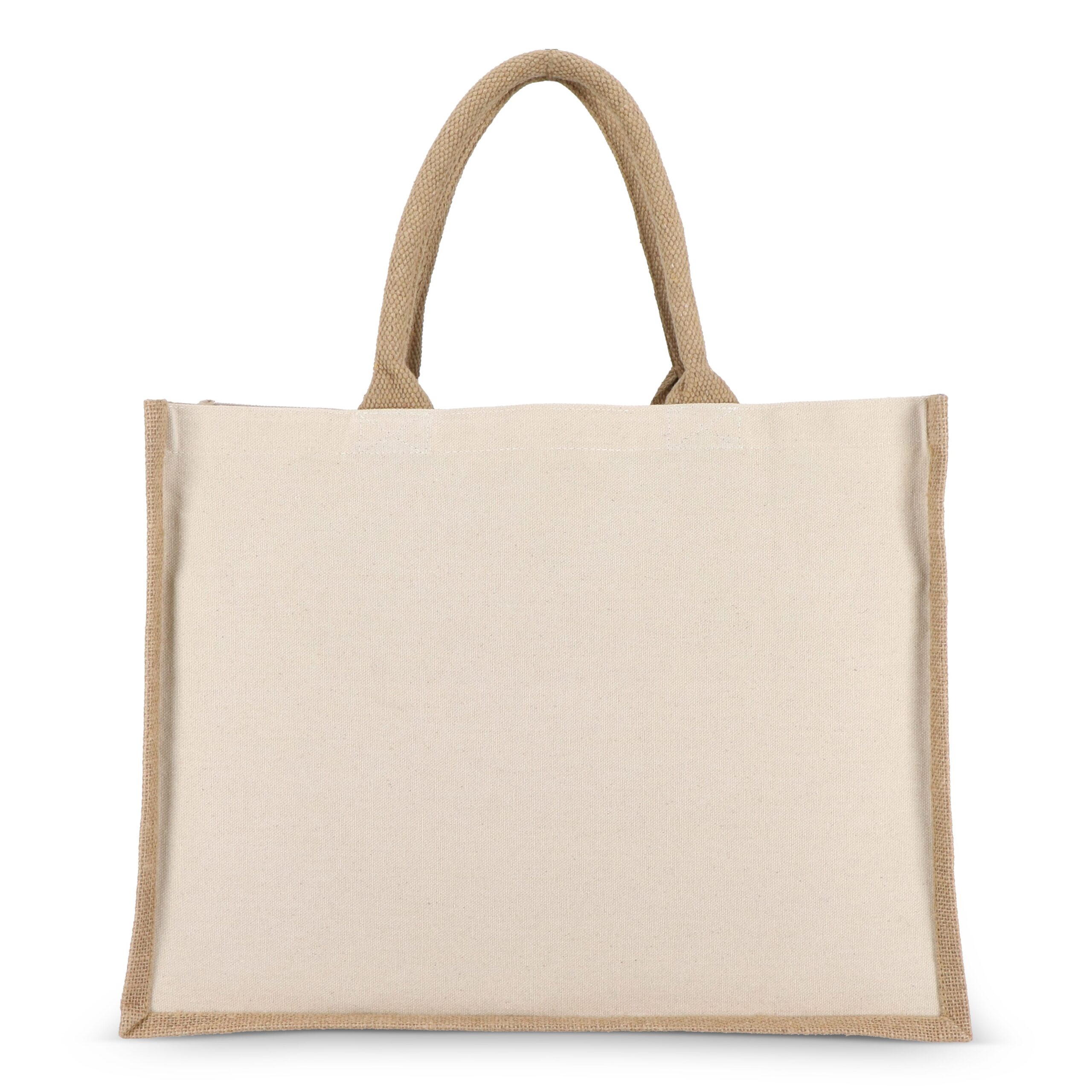 Jute-Baumwolle Tragetasche OEKO-TEX® 42,5 x 19 x 32cm 320g/m² – Bild 3