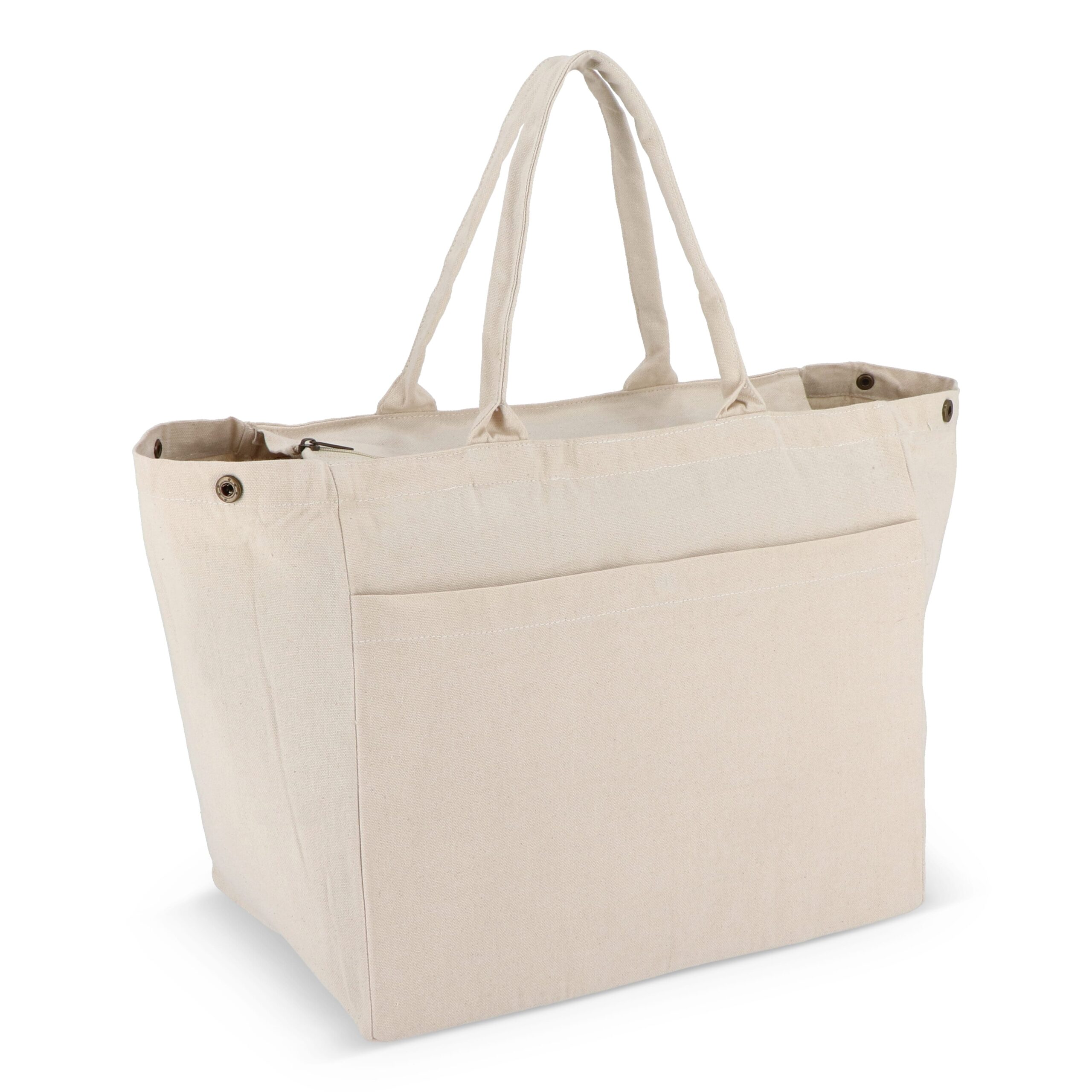 Baumwoll-Tragetasche mit Reißverschluss OEKO-TEX® 39 x 24 x 34cm 320g/m² – Bild 2