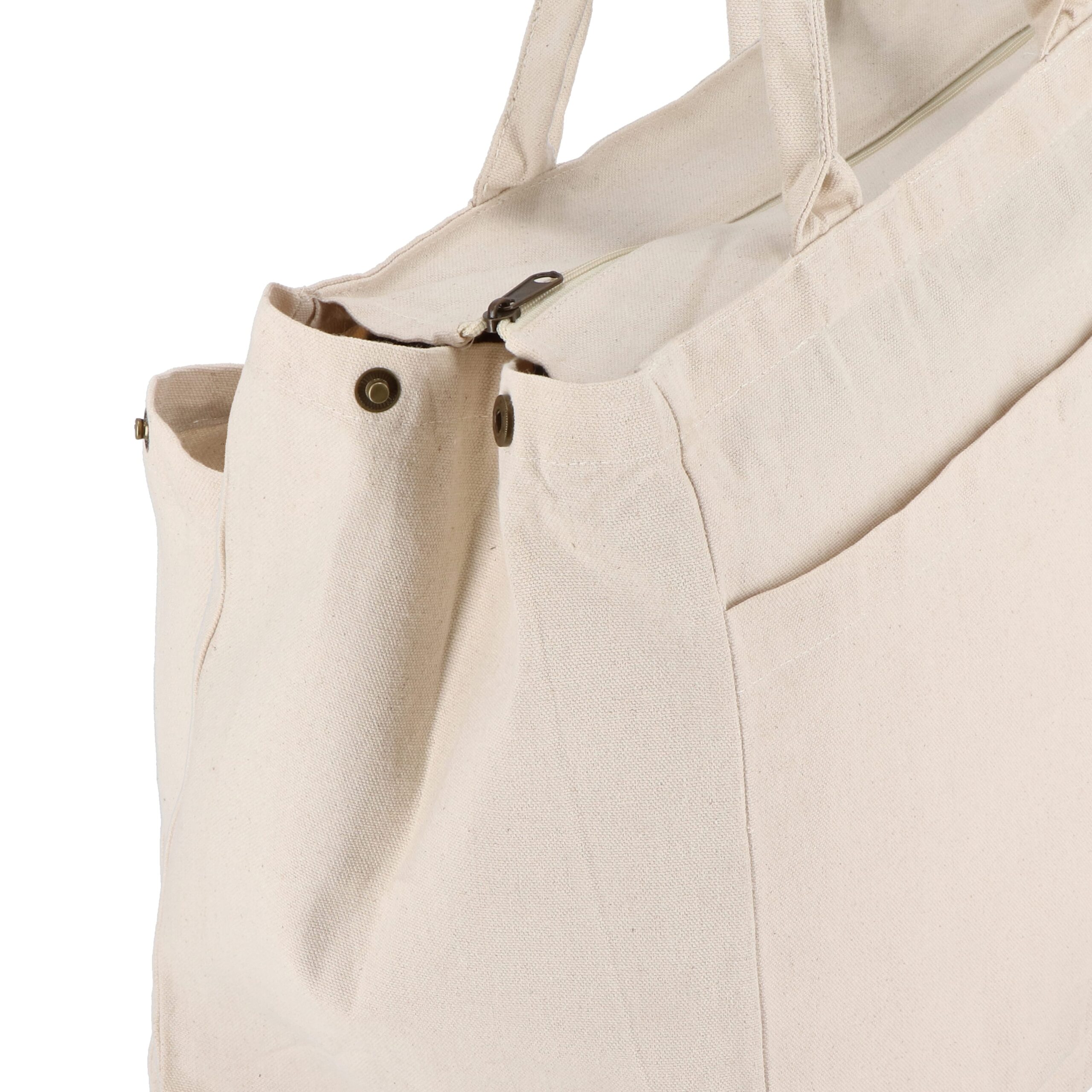 Baumwoll-Tragetasche mit Reißverschluss OEKO-TEX® 39 x 24 x 34cm 320g/m² – Bild 3