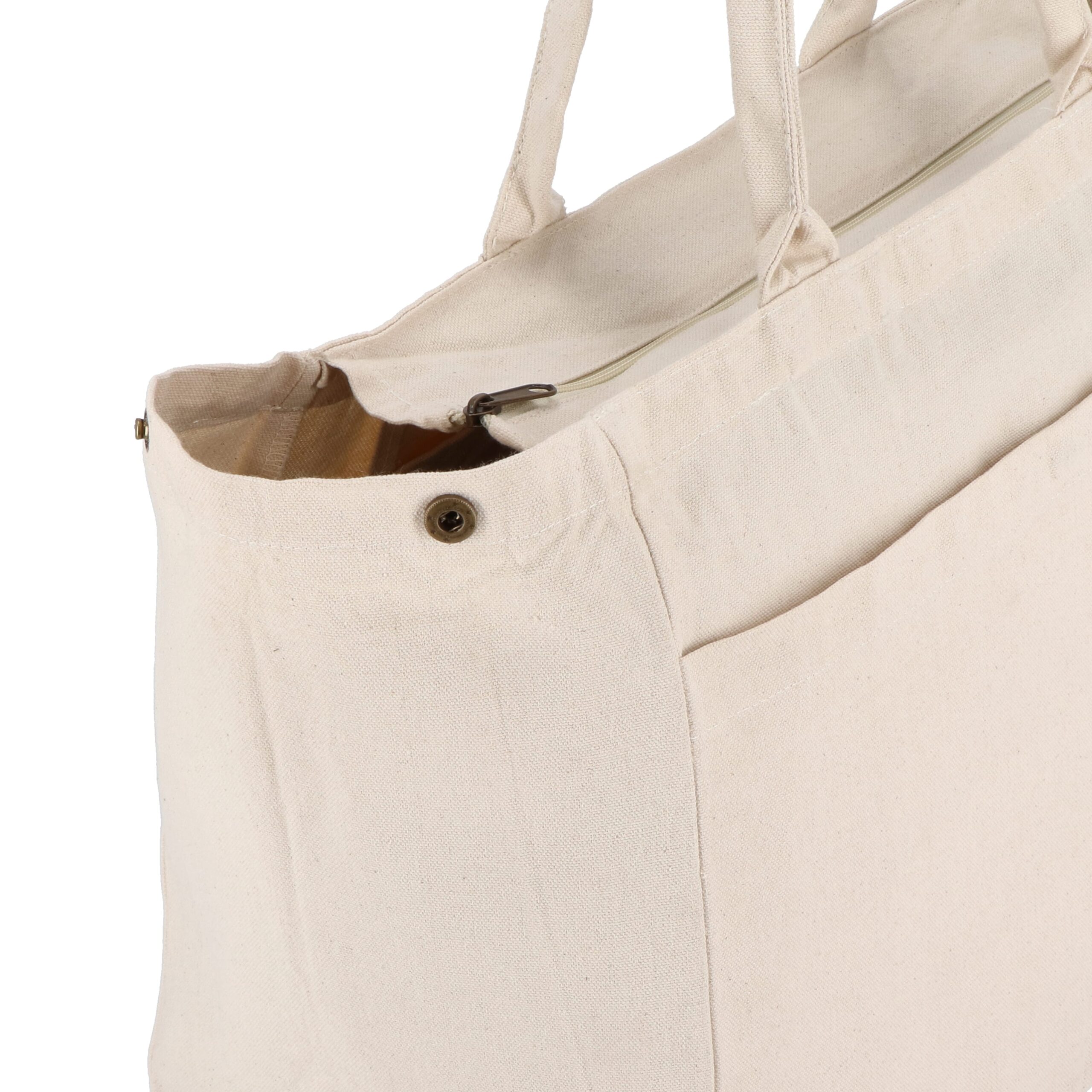 Baumwoll-Tragetasche mit Reißverschluss OEKO-TEX® 39 x 24 x 34cm 320g/m² – Bild 4