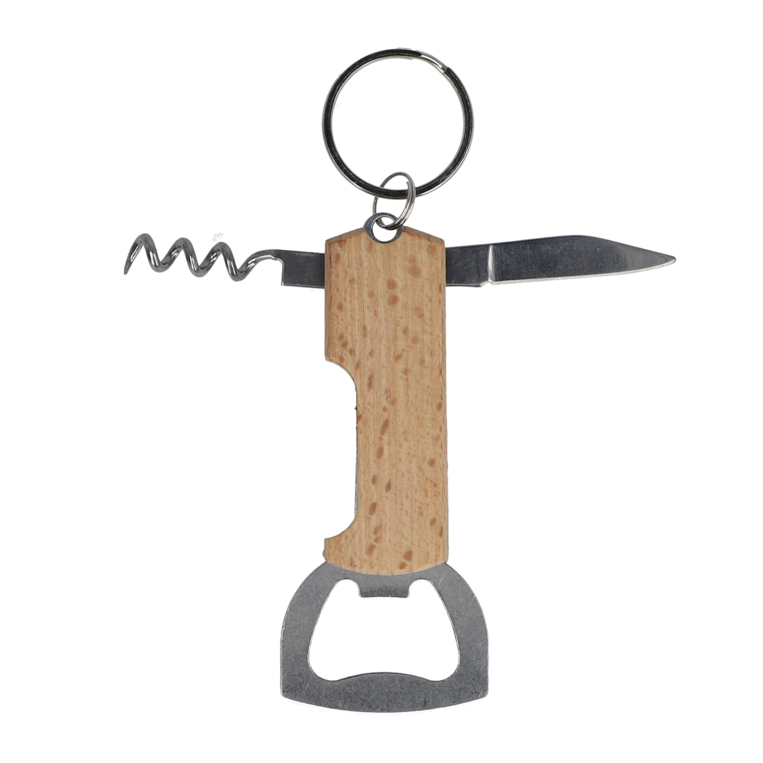 Bambus Wein & Flaschenöffner Schlüsselanhänger – Bild 2