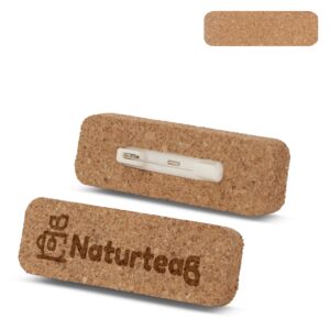 Namensschild Kork mit Anstecknadel