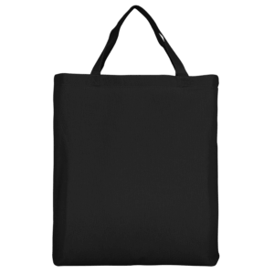 Baumwolltasche CLASSIC mit zwei kurzen Henkeln und Bodenfalte, schwarz