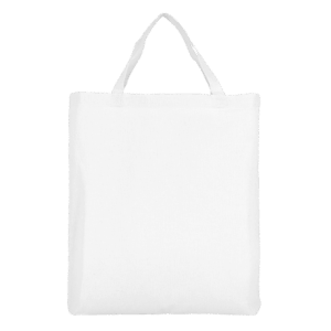 Baumwolltasche CLASSIC mit zwei kurzen Henkeln und Bodenfalte, weiß