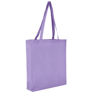 Baumwolltasche CLASSIC mit zwei langen Henkeln, Boden- und Seitenfalte, lavendel