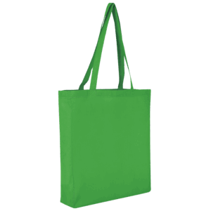 Baumwolltasche CLASSIC mit zwei langen Henkeln, Boden- und Seitenfalte, maigrün