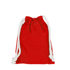 Zuziehbeutel aus Baumwolle, 10 x 14 cm, rot