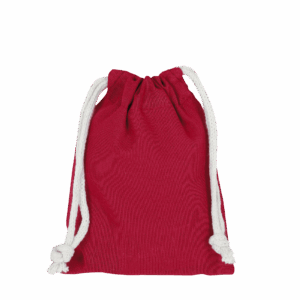 Zuziehbeutel aus Baumwolle, 10 x 14 cm, dunkelrot