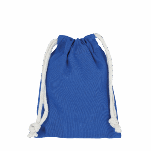 Zuziehbeutel aus Baumwolle, 10 x 14 cm, royalblau