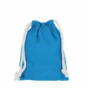 Zuziehbeutel aus Baumwolle, 10 x 14 cm, hellblau