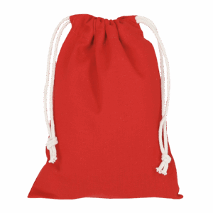 Zuziehbeutel aus Baumwolle, 15 x 20 cm, rot