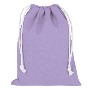 Zuziehbeutel aus Baumwolle, 15 x 20 cm, lavendel