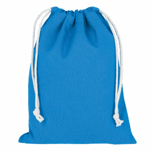 Zuziehbeutel aus Baumwolle, 15 x 20 cm, hellblau