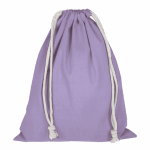 Zuziehbeutel aus Baumwolle, 25 x 30 cm, lavendel