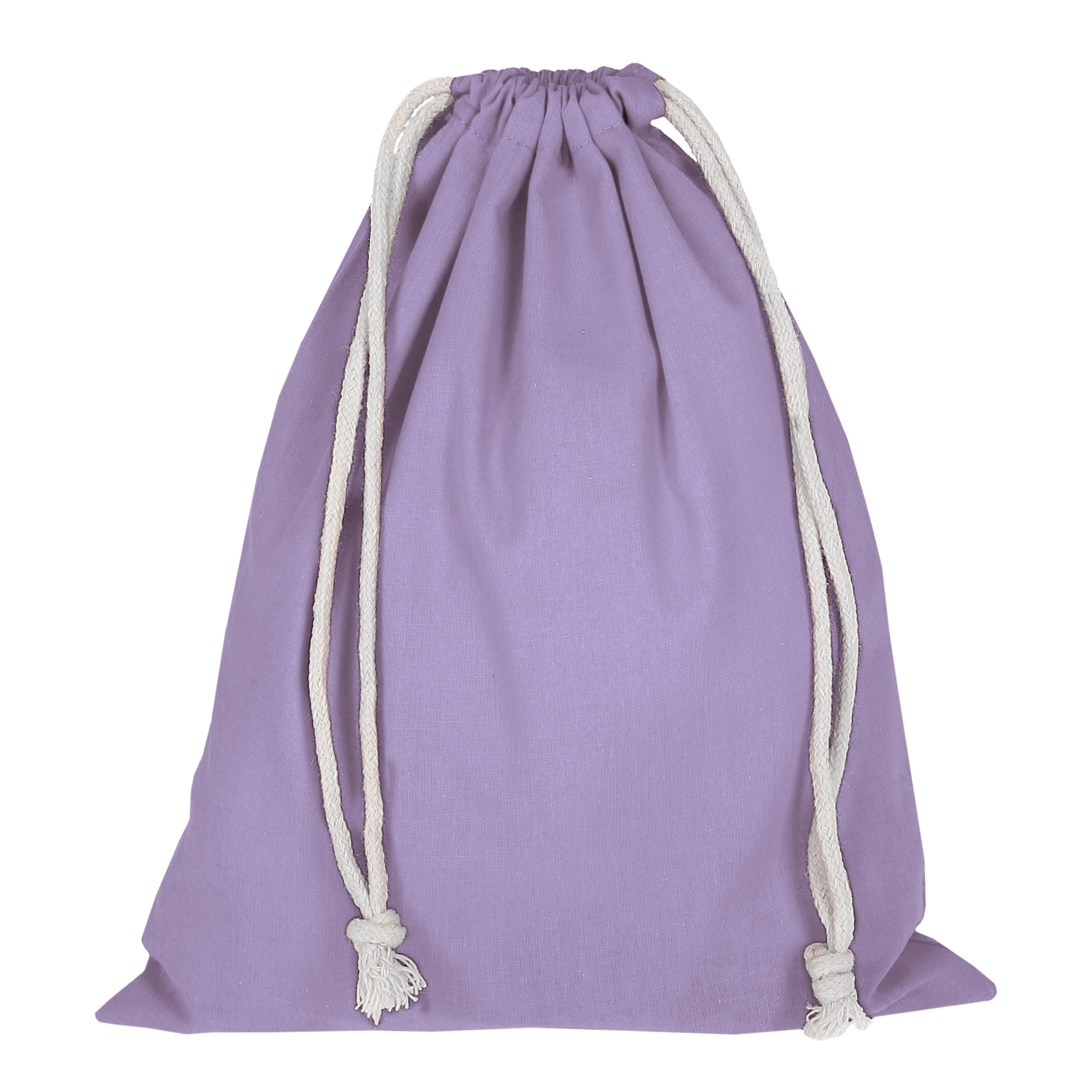 Zuziehbeutel aus Baumwolle, 25 x 30 cm, lavendel