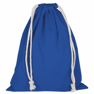 Zuziehbeutel aus Baumwolle, 25 x 30 cm, royalblau