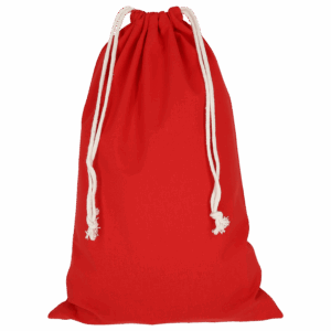 Zuziehbeutel aus Baumwolle, 30 x 45 cm, rot