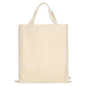 Tasche mit zwei kurzen Henkeln aus Organic-Baumwolle, natur