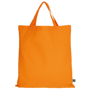 Tasche aus Fairtrade-zertifizierter Baumwolle mit zwei kurzen Henkeln, mandarin