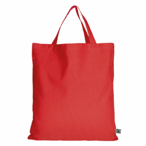 Tasche aus Fairtrade-zertifizierter Baumwolle mit zwei kurzen Henkeln, rot