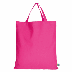 Tasche aus Fairtrade-zertifizierter Baumwolle mit zwei kurzen Henkeln, pink