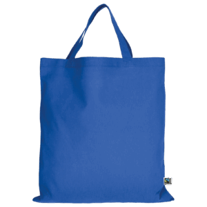 Tasche aus Fairtrade-zertifizierter Baumwolle mit zwei kurzen Henkeln, royalblau