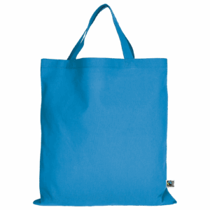 Tasche aus Fairtrade-zertifizierter Baumwolle mit zwei kurzen Henkeln, hellblau