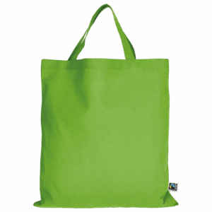 Tasche aus Fairtrade-zertifizierter Baumwolle mit zwei kurzen Henkeln, hellgrün