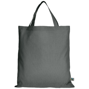 Tasche aus Fairtrade-zertifizierter Baumwolle mit zwei kurzen Henkeln, stahlgrau